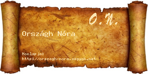 Országh Nóra névjegykártya