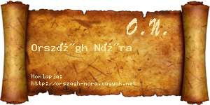 Országh Nóra névjegykártya