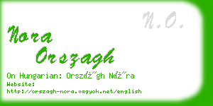 nora orszagh business card